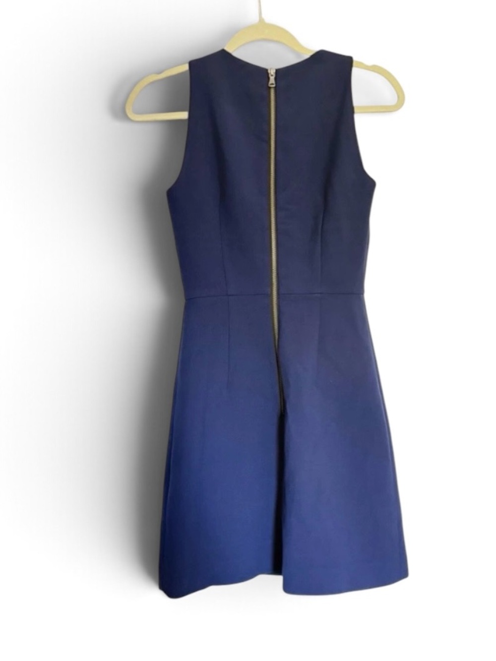 Milly Navy Sleeveless Sheath Dress with Front Notch